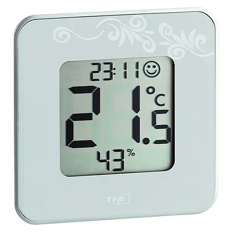 Termo-higrómetro Reloj plata