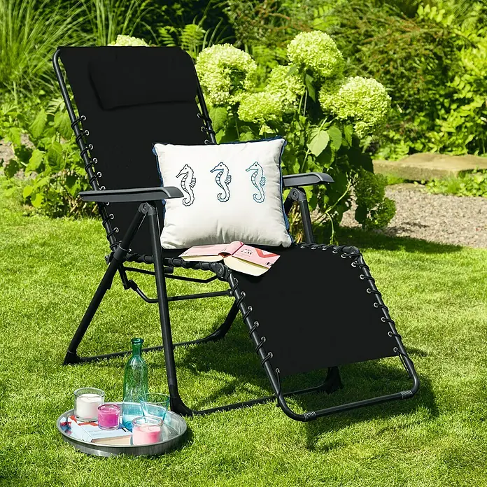 Sunfun Sillón de posiciones Capri - An x Pr x Al: 88 x 64 x 110 cm, Negro
