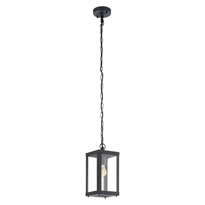 Eglo Lámpara colgante exterior Alamonte - 60 W, L x An x Al: 15 x 15 x 128,5 cm, Negro, E27