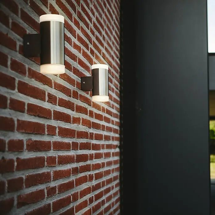Lutec Aplique exterior LED Bilayer - 8 W, 13 x 13 x 11 cm, Plateado, IP44