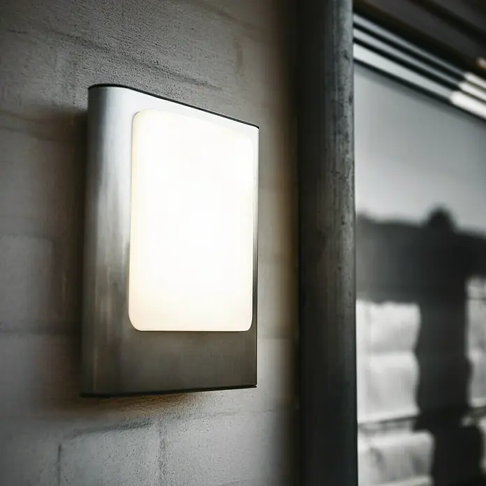 Lutec Aplique exterior LED Face - 16 W, 7 x 19 x 24 cm, Plateado, IP44