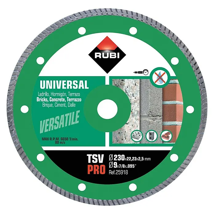 Rubi Disco de corte de diamante TSV PRO - Diámetro disco: 230 mm, Apto para: Materiales de obra