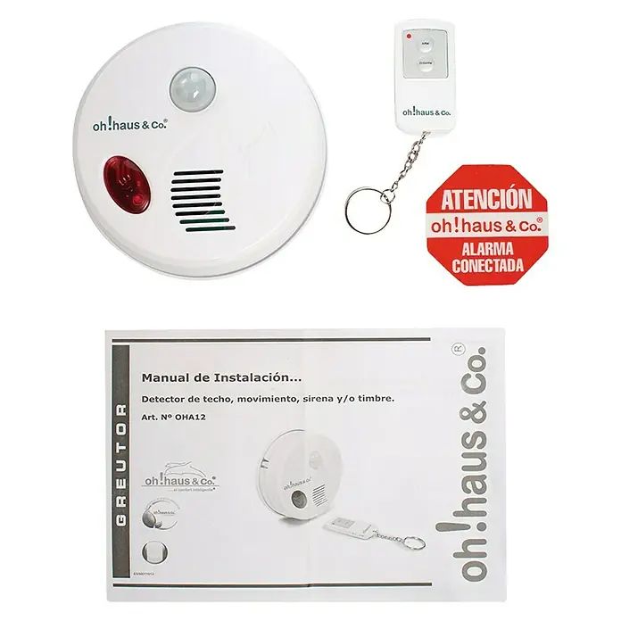 Sistema de alarma con sensor de movimiento - Blanco, Para interior