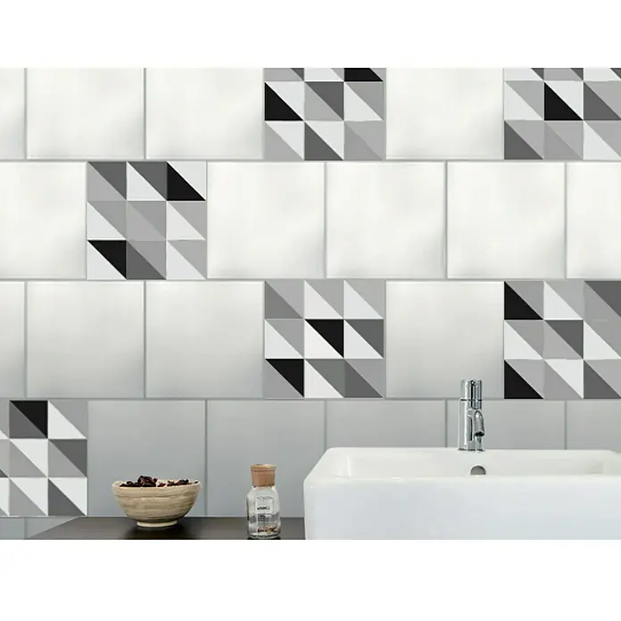Adhesivos decorativos Scandi Nave - Motivo decorativo, Blanco/Negro, 15 x 15 cm, 6 piezas