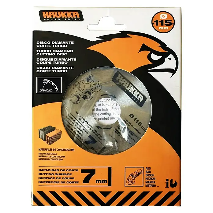 Disco de corte de diamante Turbo - 115 mm, Apto para: Materiales de obra