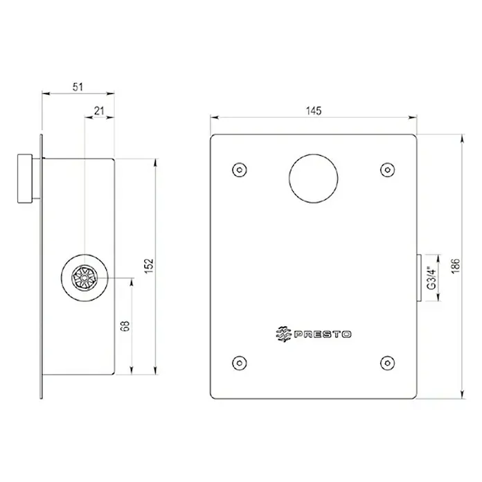 Grifo fluxor para inodoro 1000 E XL - Latón