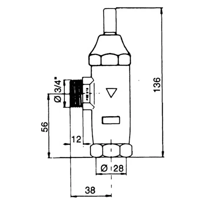 Grifo fluxor para inodoro 1000 M - Latón