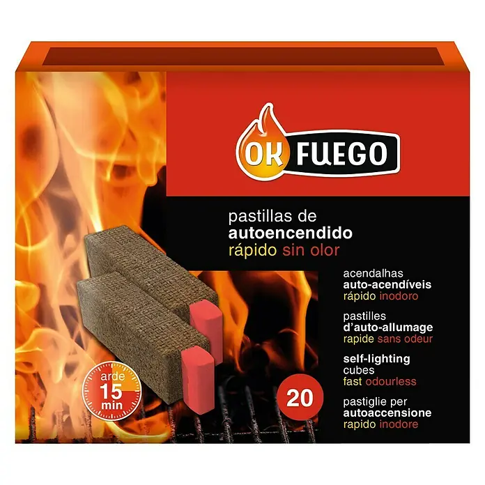 Ok Fuego Pastillas de autoencendido ecológicas - 20 ud.