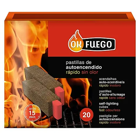 Ok Fuego  Pastillas de autoencendido ecológicas