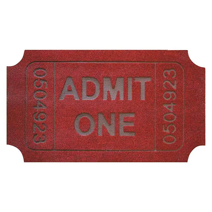 Felpudo antideslizante Ticket - Multicolor, 70 x 40 cm, Polipropileno y vinilo