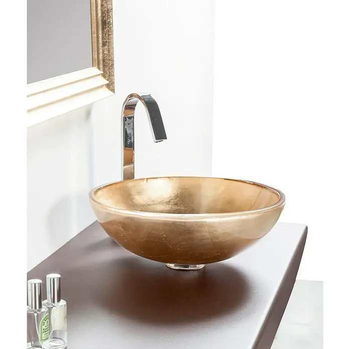 Cipì Lavabo redondo Gold - Diámetro: 41,5 cm, Dorado