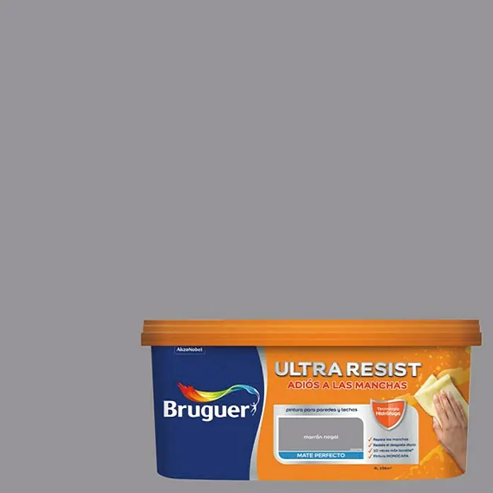 Bruguer Ultra Resist Pintura para paredes - Marrón nogal, 4 l, Mate