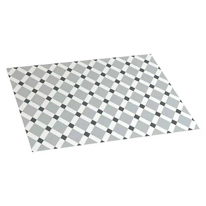 Alfombra de vinilo Croma Gres - Blanco/gris, 75 x 45 cm