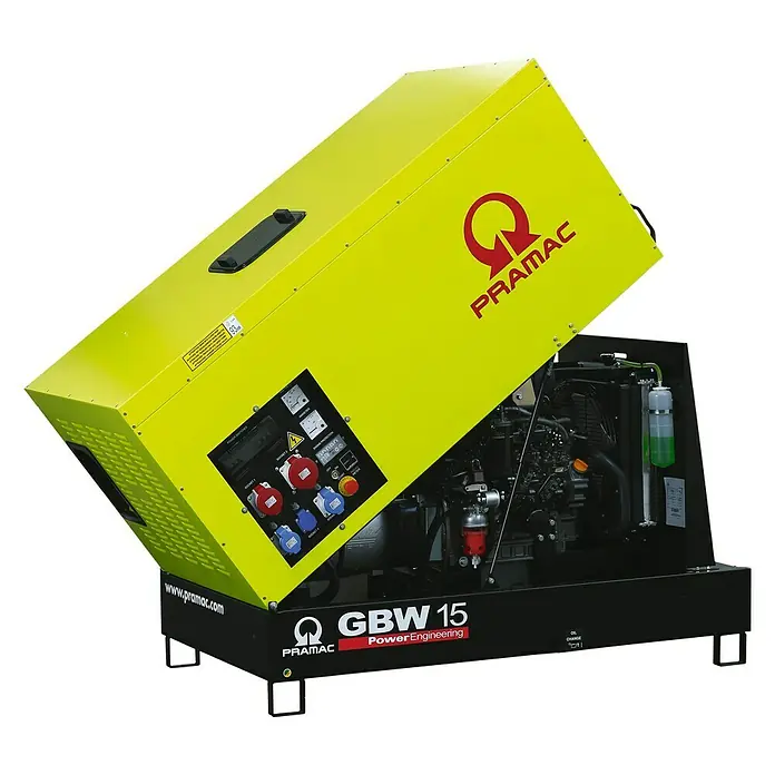 Pramac Grupo electrógeno GBW15Y - Potencia nominal: 10.400 W, Volumen del depósito: 51 l