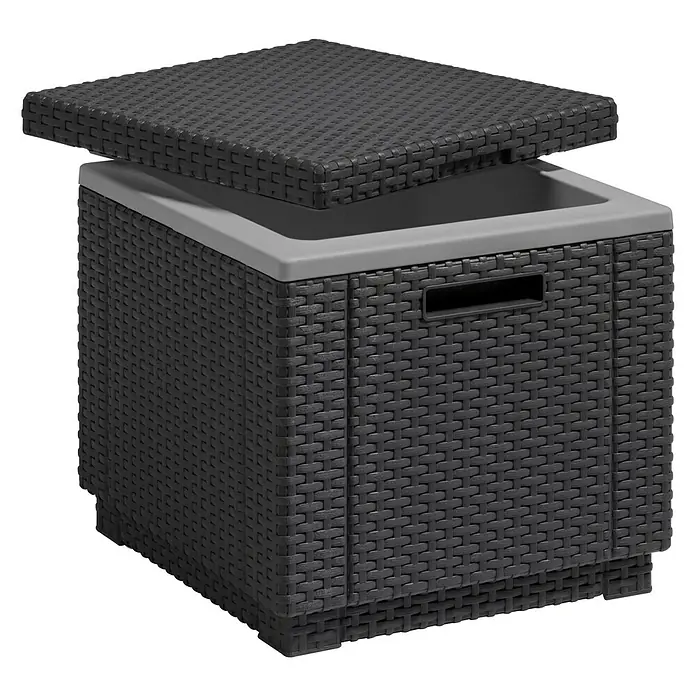 Allibert Kühlbox Ice Cube - 42 x 42 x 38 cm, Anthrazit - Vorderansicht