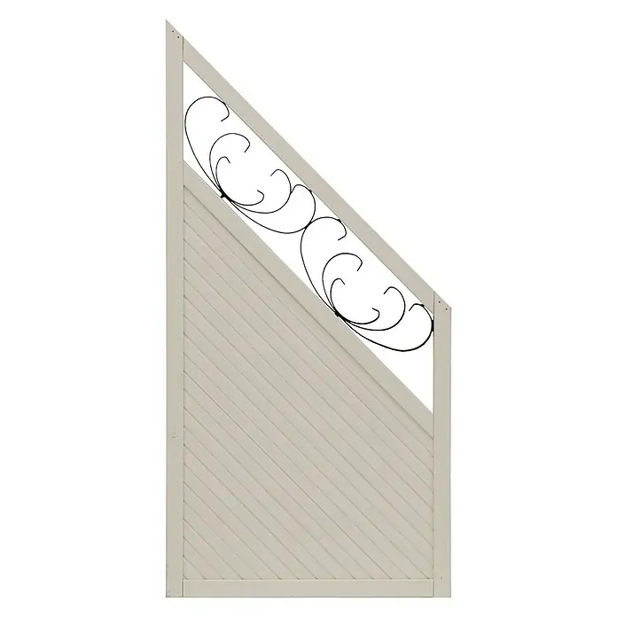 Andrewex Sichtschutz-Abschlusselement Elegant - 90 x 180/90 cm, Abgeschrägt, Latte - Vorderansicht