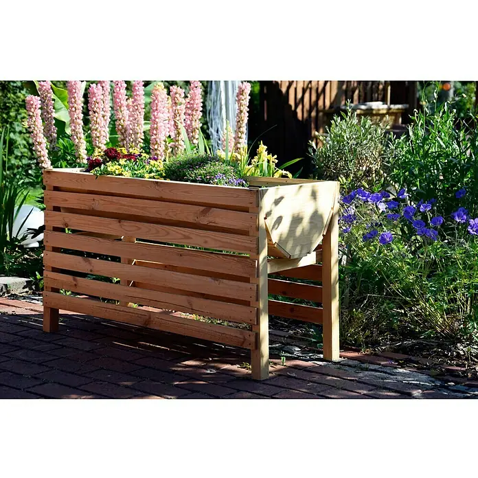 Dobar Hochbeet XL - 100 x 45 x 60 cm, Nutzfläche: 0,5 m², Kiefer, Natur - Stimmungsaufnahme
