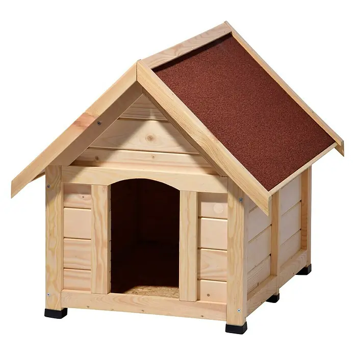 Dobar Hundehütte - Natur, 112 x 97 x 104 cm, Kiefernholz - Vorderansicht