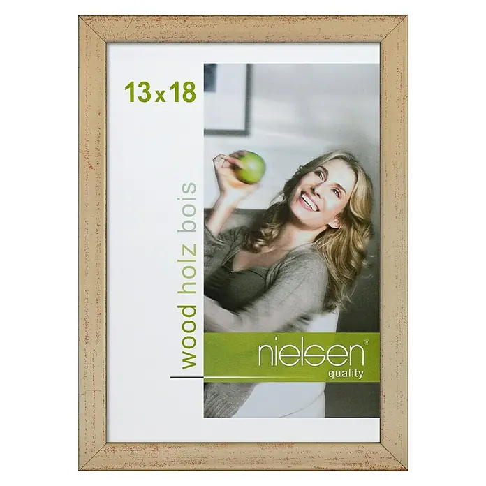 Nielsen Holzwechselrahmen Zoom - Gold, 13 x 18 cm, Holz - Vorderansicht