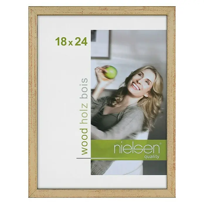 Nielsen Holzwechselrahmen Zoom - Gold, 18 x 24 cm, Holz - Vorderansicht