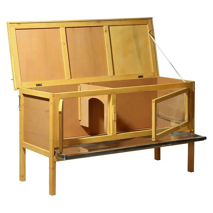 Dobar Kleintierstall Tradition - 115 x 45 x 66 cm, Natur, Kiefernholz - Rechte Seitenansicht