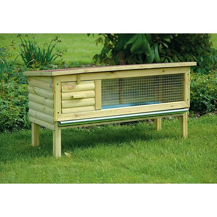 Dobar Kleintierstall Blockhaus - 120 x 40 x 60 cm, Natur, Kiefernholz - Stimmungsaufnahme