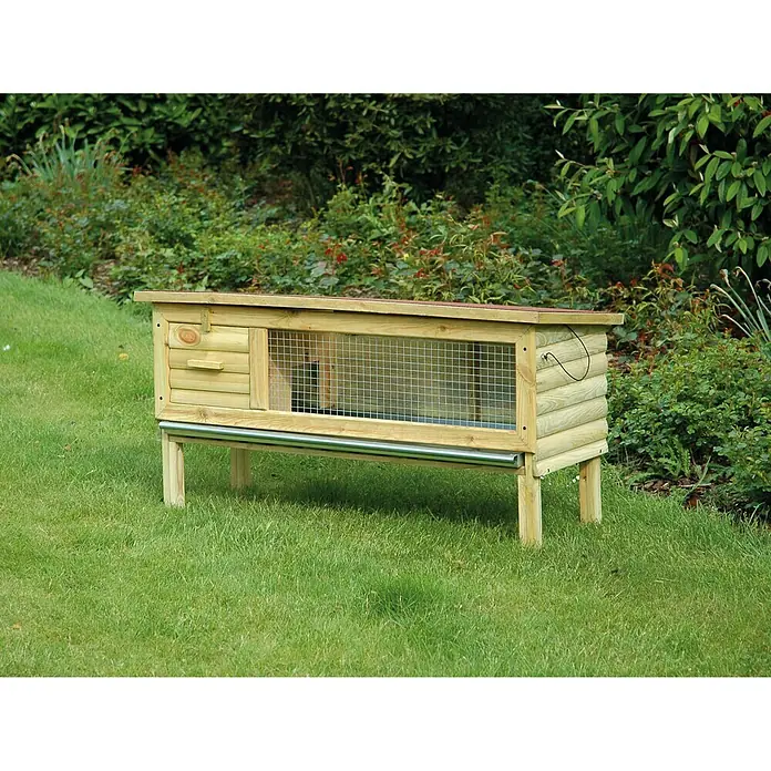 Dobar Kleintierstall Blockhaus - 120 x 40 x 60 cm, Natur, Kiefernholz - Stimmungsaufnahme