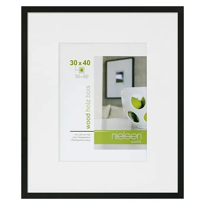 Nielsen Bilderrahmen Apollo - Schwarz, 50 x 60 cm, Holz - Vorderansicht