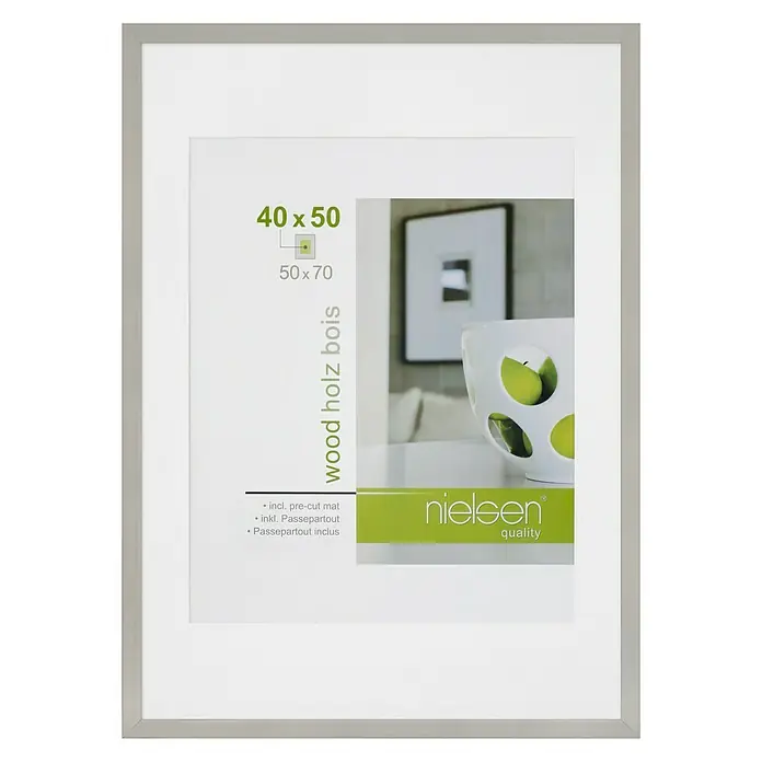 Nielsen Marco de fotos Apollo - Plateado, 50 x 70 cm, Madera - Vista frontal