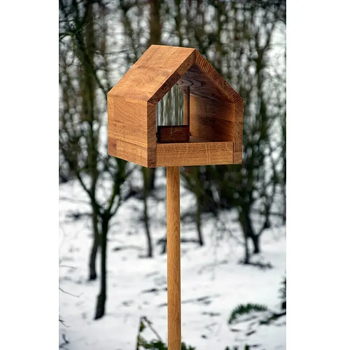 Dobar Vogelhaus Luxus Bauhaus 1 - 20,5 x 28 x 23,5 cm, Natur, Holz - Stimmungsaufnahme