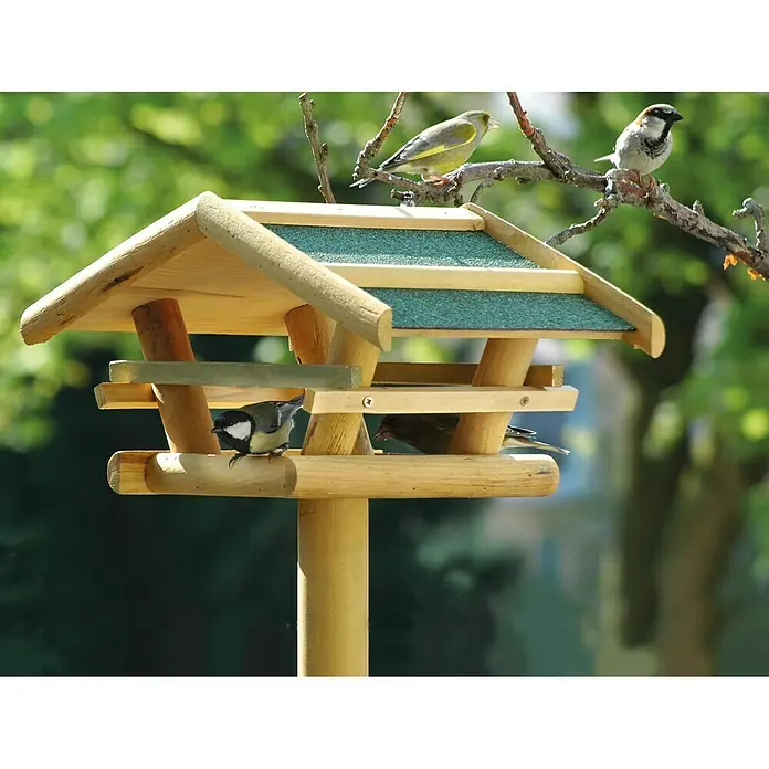 Dobar Vogelhaus - 46 x 46 x 103 cm, Natur/Grün, Holz - Stimmungsaufnahme