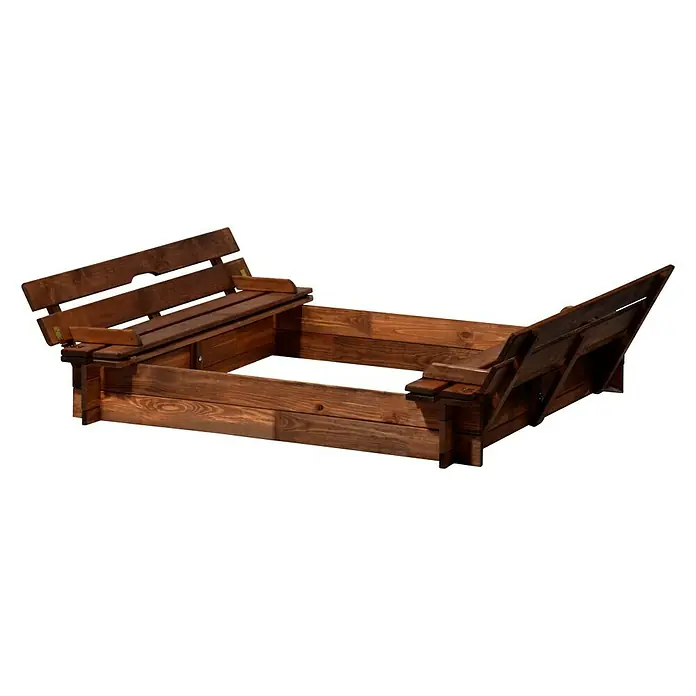 Dobar Sandkasten - 118 x 118 x 20 cm, Holz - Linke Seitenansicht