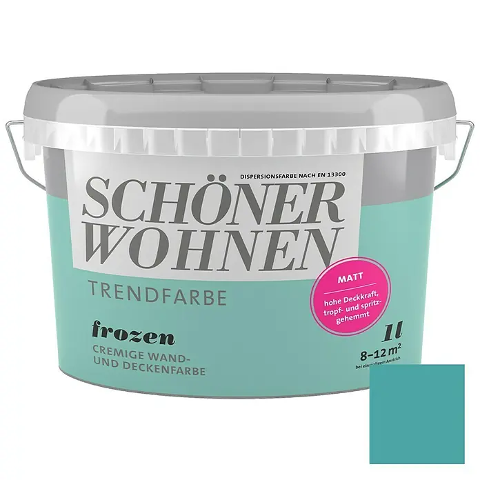 SCHÖNER WOHNEN-Farbe Wandfarbe Trendfarbe - Frozen, 1 l, Matt, Konservierungsmittelfrei - Vorderansicht