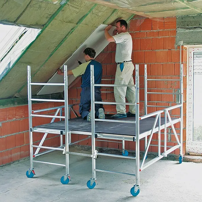 Krause ProTec XS-P Plattformgerüst - Arbeitshöhe: 2,9 m, Bühnengröße: 3,6 m², Belastbarkeit Bühne: 720 kg - Anwendungsbeispiel