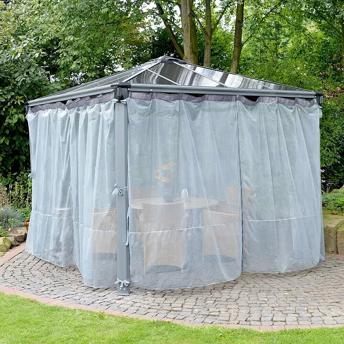 Palram – Canopia Moskitonetz für Pavillon Palermo - 3,6 x 2,17 m, Polyester - Vorderansicht