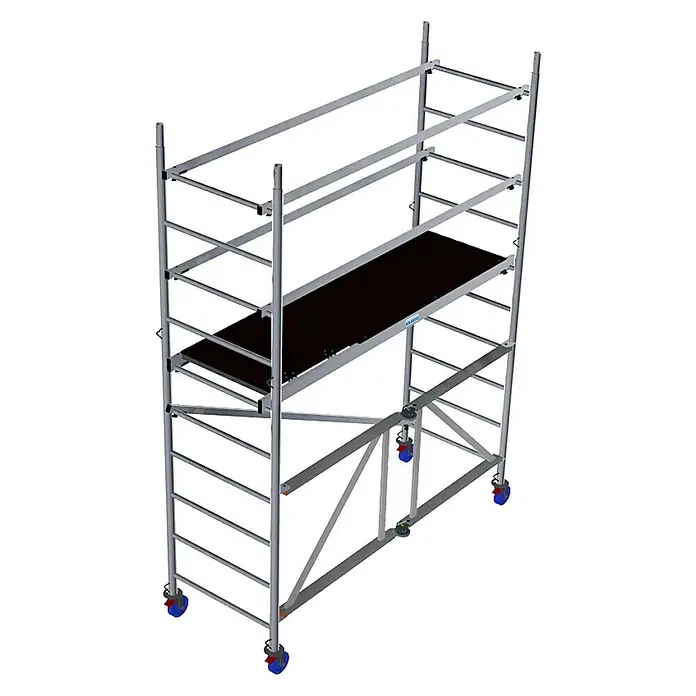 Krause ProTec XS Klappgerüst - Arbeitshöhe: 3,7 m, Bühnengröße: 1,2 m², Belastbarkeit Bühne: 240 kg - Linke Seitenansicht