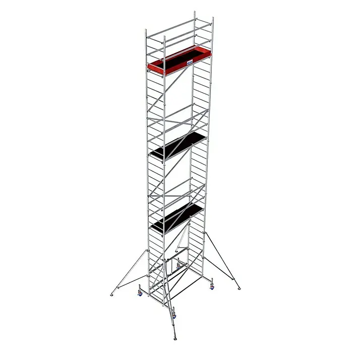 Krause ProTec XS Klappgerüst - Arbeitshöhe: 10,8 m, Bühnengröße: 1,2 m², Belastbarkeit Bühne: 240 kg - Linke Seitenansicht
