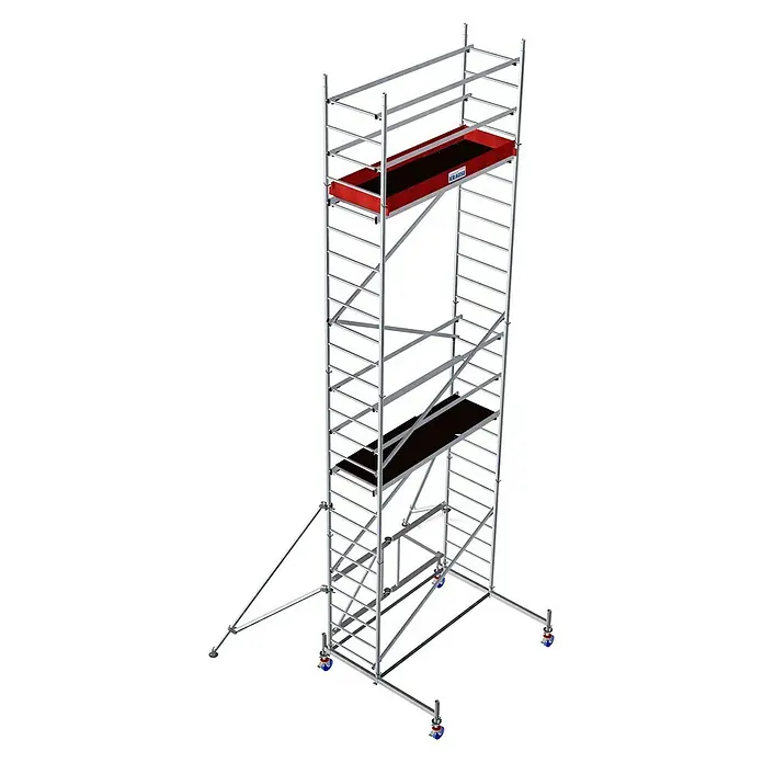 Krause ProTec XS Klappgerüst - Arbeitshöhe: 7,8 m, Bühnengröße: 1,2 m², Belastbarkeit Bühne: 240 kg - Linke Seitenansicht