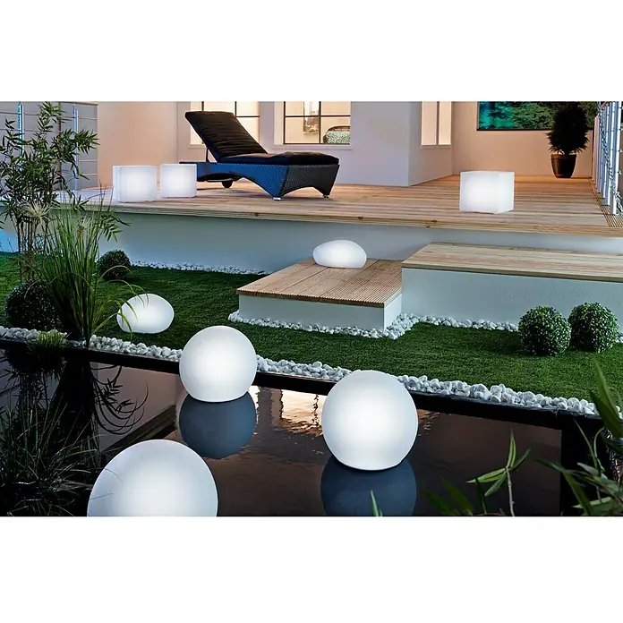 LED solarna svjetiljka kocka - 30 x 30 x 30 cm, Štap za zabijanje u zemlju, IP67