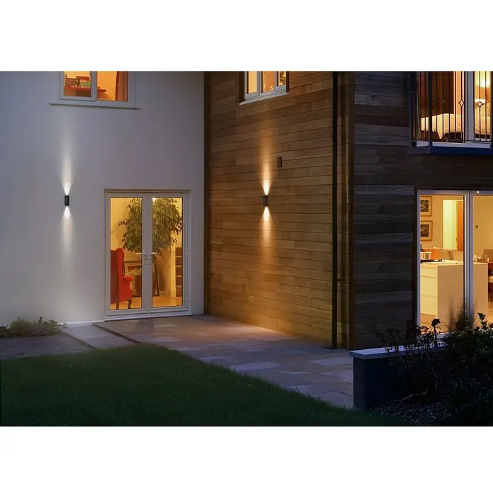 Ledvance LED-Außenwandleuchte Updown - 12 W, 5,5 cm x 9 mm x 16 cm, Anthrazit, IP44