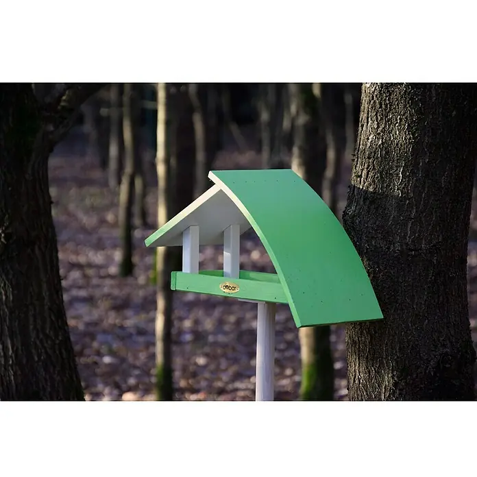 Dobar Vogelhaus New Wave - 39 x 18 x 183 cm, Weiß/Grün, Holz - Vorderansicht