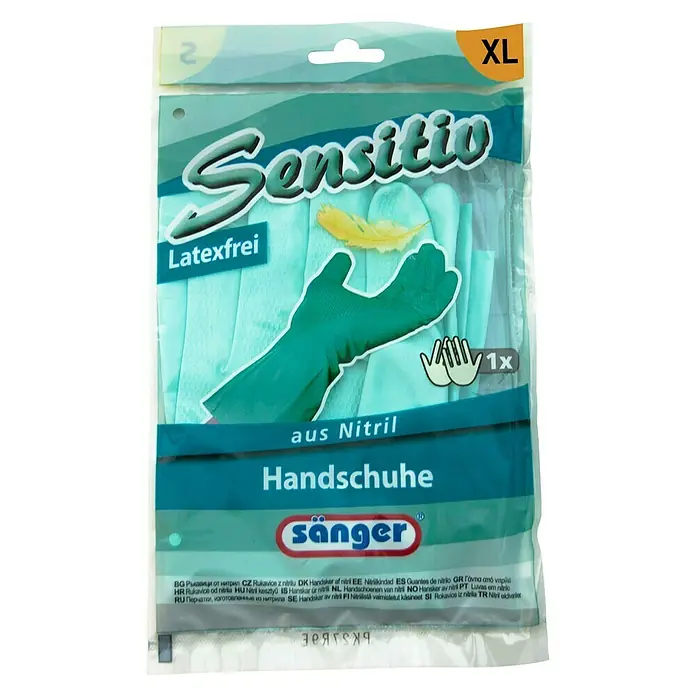 Sänger Haushaltshandschuh Sensitiv - Größe: XL, 1 Paar, Nitril, Latexfrei - Vorderansicht