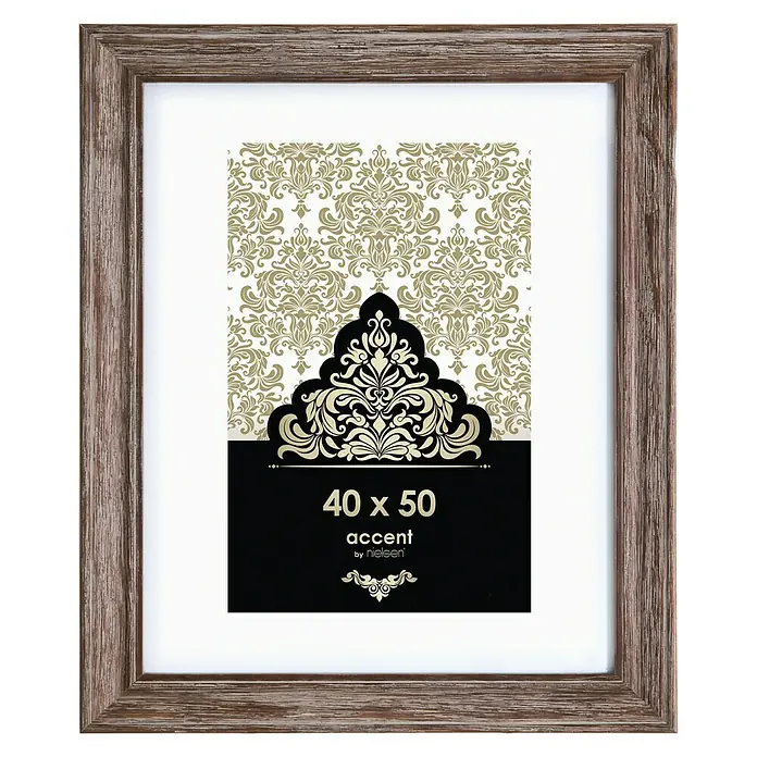 Accent Bilderrahmen Vintage - Braun, 40 x 50 cm, Holz - Vorderansicht