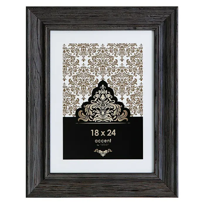 Accent Bilderrahmen Vintage - Schwarz, 18 x 24 cm, Holz - Vorderansicht