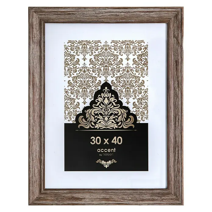 Accent Bilderrahmen Vintage - Braun, 30 x 40 cm, Holz - Vorderansicht