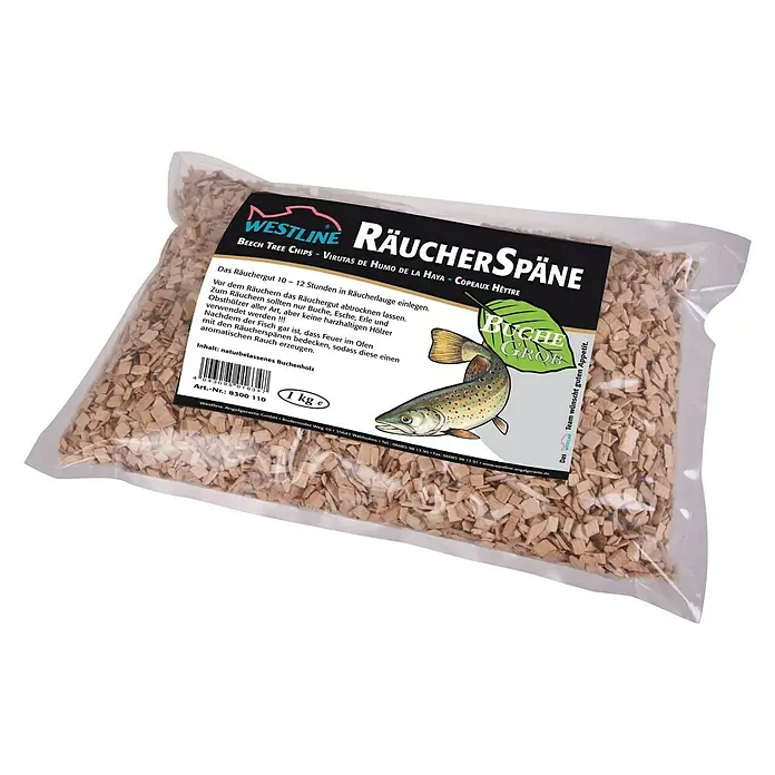 Westline Räucherspäne - 1 kg, Spezialbuchenholz, Grob - Vorderansicht