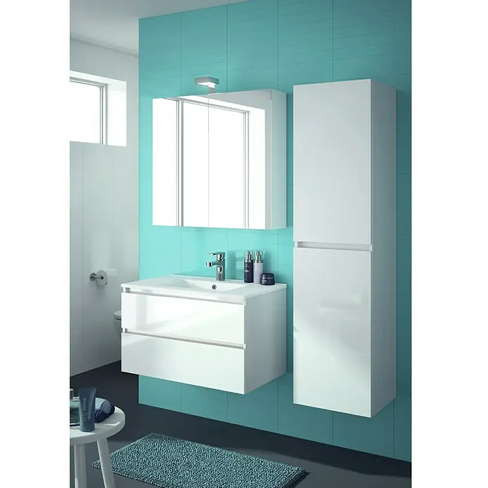 Allibert Badmöbel-Set Alma - 150 cm, 4 -tlg., Weiß, Seidenglanz