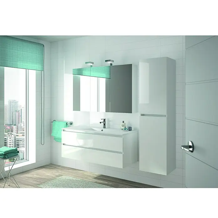 Allibert Badmöbel-Set Alma - 160 cm, 4 -tlg., Weiß, Seidenglanz