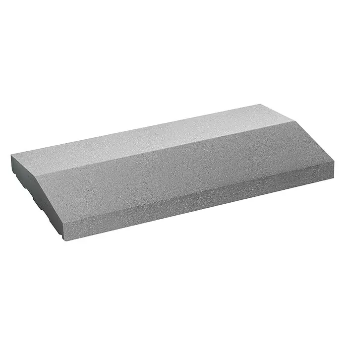 Mauerabdeckplatte Satteldach - Naturgrau, 50 x 25 cm, Beton