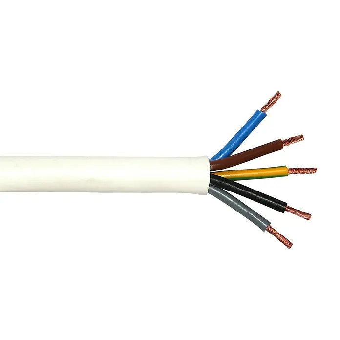Kabel po dužnom metru - H05VV-F5G2,5, Bijele boje - Pogled sprijeda